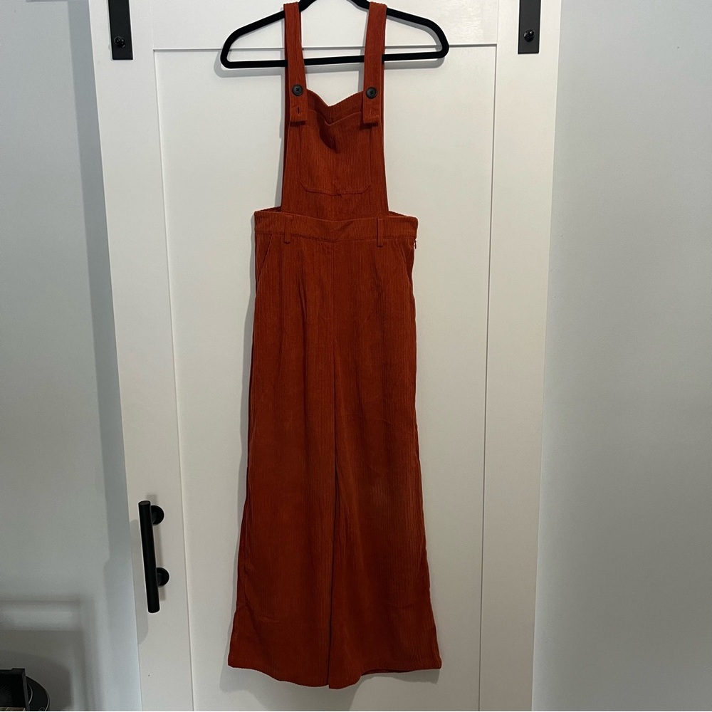 Cider Corduroy Rustic Orange Wide Leg Jumpsuit Overalls XS Adjustable Straps